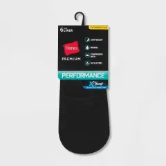 Hanes Performance Women's Extended Size Lightweight 6pk Liner Athletic Socks - Black/White 8-12