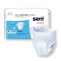 Seni Active Super Disposable Underwear Pull On with Tear Away Seams X-Large, S-XL14-AS1, Moderate to Heavy