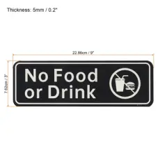 Unique Bargains Acrylic Self-Adhesive Decor Business No Food or Drink Sign