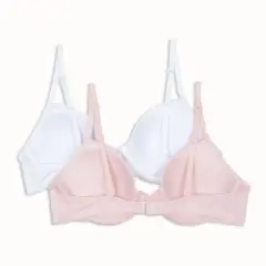 Hanes Girls' 2pk Underwire Bra - Pink/White 