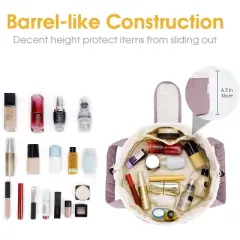 Narwey Barrel Drawstring Makeup Bag Large Cosmetic Bag Make up Bags