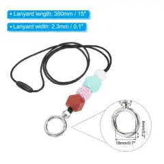 Unique Bargains Wear-resistant ID Card Silicone Beaded Lanyards with Buckle Clips