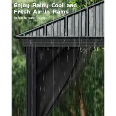 12' x 12' Hardtop Gazebo, Aluminum Frame Canopy with Galvanized Steel Double Roof, Netting & Curtains, Outdoor Pergola for Patio, Lawn, Garden, Khaki