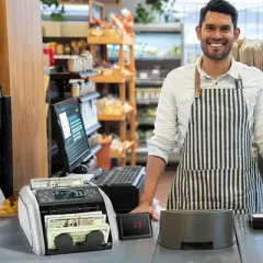 VEVOR Money Counter Machine, Bill Counter with UV, MG, IR and DD Counterfeit Detection, USD & EUR Cash Counting Machine with Large LCD