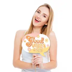 Big Dot of Happiness Funny Stay Groovy - Boho Hippie Party Photo Booth Props Kit - 10 Piece