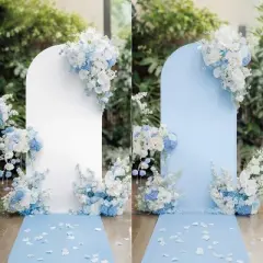 Wedding Arch Backdrop Cover, Multipurpose Portable Dual-Sided Wedding Background Covers with Bottom Zipper for Wedding Arch Birthday Party Banquet