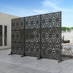 PexFix Outdoor Metal Privacy Screen Garden Fence in Stars Pattern