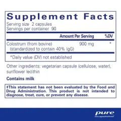 Pure Encapsulations Colostrum - 40% IgG Highly Concentrated Immune Support
