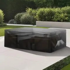 VEVOR Patio Furniture Cover, 420D Heavy Duty Waterproof Outdoor Dining Table and Chairs Cover, Large Squre Patio Table Covers, Black