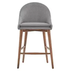 Set of 2 24" Conrad Walnut Modern Counter Height Barstools - Inspire Q