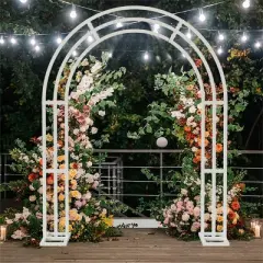Artloge 8.5Ft Heavy Duty Metal Wedding Arch Trellis Backdrop Balloon Archway Decor Stand with Sturdy Base for Party Ceremony Climbing Plant Garden