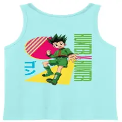 Hunter X Hunter Gon With Colorful Shapes Crew Neck Sleeveless Celadon Men's Tank Top