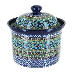 Blue Rose Polish Pottery 491 Ceramika Small Canister