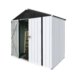 GDFStudio Saroyan Modern 6ft x 4ft Outdoor Apex Roof Metal Storage Shed