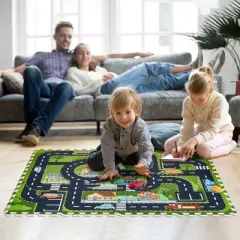 Sorbus Traffic Play mat Puzzle Foam Interlocking Tiles - Kids Road Traffic Play Rug - Children Educational Playmat Rug (12 Tiles with Borders)