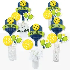 Big Dot of Happiness Let&rsquo;s Rally - Pickleball - Birthday or Retirement Party Centerpiece Sticks - Table Toppers - Set of 15