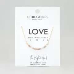 ETHIC GOODS Women's Dainty Stone Morse Code Necklace [LOVE]
