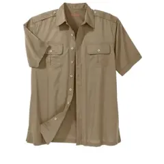 Boulder Creek by KingSize Men's Big & Tall Short Sleeve Pilot Shirt by