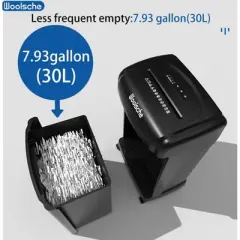 DOMETOUR Large Capacity Heavy Duty Document Shredder 19-Sheet Cross-Cut Paper/Credit Card Shredder with 7.93 Gallon Pullout Wastebasket & 4 Castor