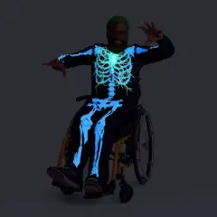 Light Up Glows under Blacklight Electric Bones Skeleton Adaptive Adult Costume - Hyde and EEK! Boutique&trade;