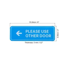 Unique Bargains Acrylic Self-Adhesive Decor Home Office Please Use Other Door Left Arrow Sign