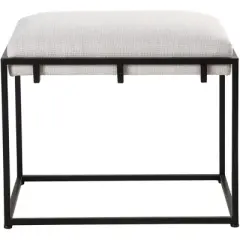 Uttermost Paradox 24" Wide Matte Black and White Small Bench