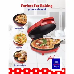 Betty Crocker 8 inch Travel Pizza Maker Plus, Indoor Electric Grill With Insulated Travel Bag, Nonstick Pan for Pizzas, Quesadillas, Nachos & More