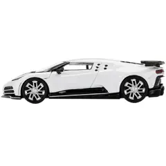 Bugatti Centodieci White with Black Accents Limited Edition 1/64 Diecast Model Car by True Scale Miniatures