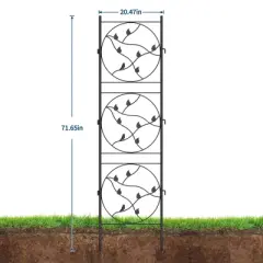 No Dig Dog Fence Outdoor - Rustproof Animal Barrier with Gate, Decorative Garden Fence Panels for Yard Border, Patio