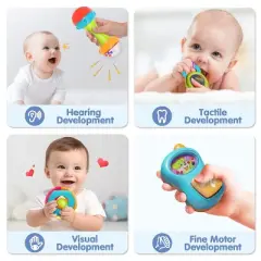 iPlay, iLearn 10pcs Baby Rattles Toys Set, Infant Grab Shake Rattle