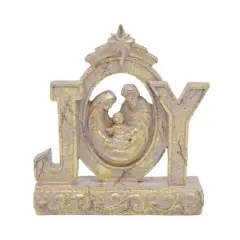Transpac Resin Gold Joy Holy Family Nativity Scene Figurines Christmas Tabletop Decor Indoor Unique Holiday Gift