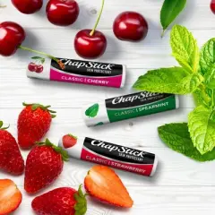 Chapstick Classic Variety Pack Lip Balm - Cherry, Strawberry, & Spearmint - 3ct/0.45oz