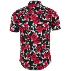 Lars Amadeus Men's Summer Floral Print Short Sleeve Button Down Beach Hawaiian Casual Shirt