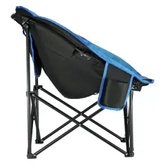 KingCamp Foldable Saucer Moon Lounge Chair with Cupholder Storage Pocket for Indoor Home or Outdoor Camping and Tailgating Use