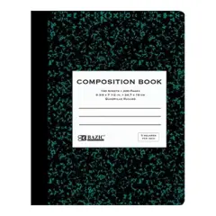 BAZIC Products&reg; Premium Composition Book, 5-1" Quad-Ruled, Marble, 100 Sheets, Pack of 6