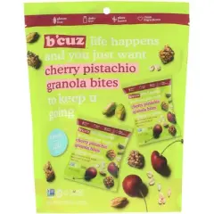 Bcuz Snacks Granola Bites Cherry Pistachio - Pack of 6- 5 Oz