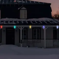 Northlight Commercial Size LED C9 Style Christmas Light Set - Multi-Color - 12' Black Wire - 5ct