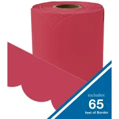 Carson Dellosa Education 65' Berry Red Rolled Scalloped Bulletin Board Borders (1 roll)