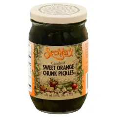 Sechlers Candied Sweet Orange Chunk Pickles - Case of 6 - 16 fl oz