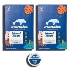 Manatee Gourmet Coffee Island Dark Blend Dark Roast Coffee Pods - 24ct