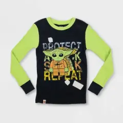 Boys' LEGO Star Wars: The Mandalorian 4pc Cotton Pajama Set - Heather Gray/Green/Back