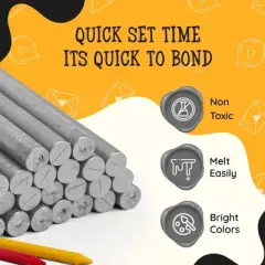 Artellius Premium Sealing Wax Sticks (Bulk 30 Pack) Wax Seal Glue Gun Sticks, Envelope Seal Wax for Stamp Seals - Silver