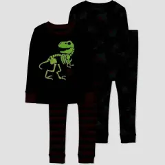 Carter's Just One You&reg; Toddler Boys' Halloween Skeleton and Dinosaurs Long Sleeve Pajama Set - Blue/Gray