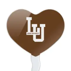 Lehigh University Primary Logo Heart Love Cupcake Picks Toppers Decoration Set of 6