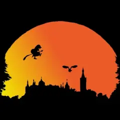 Men's Design By Humans Halloween witch silhouette By InfaredDesigns Tank Top