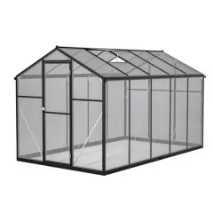 NicBex 6x8 ft Polycarbonate Greenhouse with Raised Base and Anchor Aluminum Heavy Duty Walk-in Greenhouses for Outdoor Backyard in All Season
