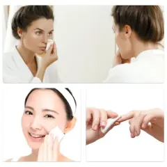 Unique Bargains 150pcs Makeup Cotton Pads Facial Lip Eye Makeup Remover Pads Soft Gentle Makeup Tools White