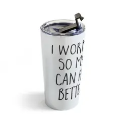 EnvyArt Cat Better Life Travel Mug 20 oz Stainless Steel Travel Mug - Deny Designs