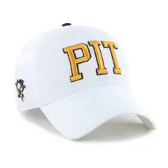 NHL Pittsburgh Penguins Adult White Clique Hat: Cotton Adjustable Baseball Cap
