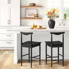 Biscoe Wood Counter Height Barstool Black - Threshold&trade;